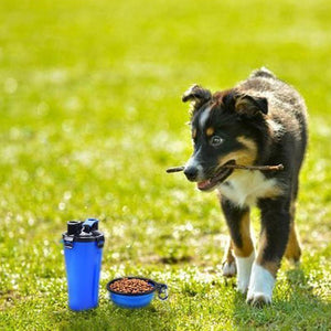 2-in-1 Wasser- und Lebensmittelflasche für Haustiere