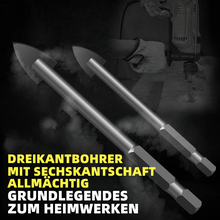 Laden Sie das Bild in den Galerie-Viewer, Dreieckbohrer mit Sechskantschaft aus Legierung