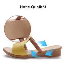 Laden Sie das Bild in den Galerie-Viewer, Sommer Leder Flip Flops Sandalen für Frauen