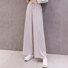 Laden Sie das Bild in den Galerie-Viewer, Ice Silk Wide Leg Damenhose mit hoher Taille