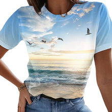 Laden Sie das Bild in den Galerie-Viewer, Lässiges Bedrucktes T-Shirt für Damen