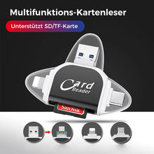 Laden Sie das Bild in den Galerie-Viewer, 4-in-1-Universal-SD-TF-Kartenleser mit mehreren Anschlüssen