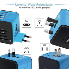 Laden Sie das Bild in den Galerie-Viewer, Bequee Universal World Plug Reiseadapter, blau