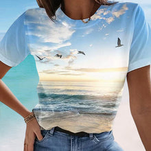 Laden Sie das Bild in den Galerie-Viewer, Lässiges Bedrucktes T-Shirt für Damen