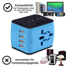 Laden Sie das Bild in den Galerie-Viewer, Bequee Universal World Plug Reiseadapter, blau