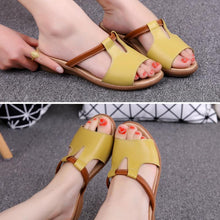 Laden Sie das Bild in den Galerie-Viewer, Sommer Leder Flip Flops Sandalen für Frauen